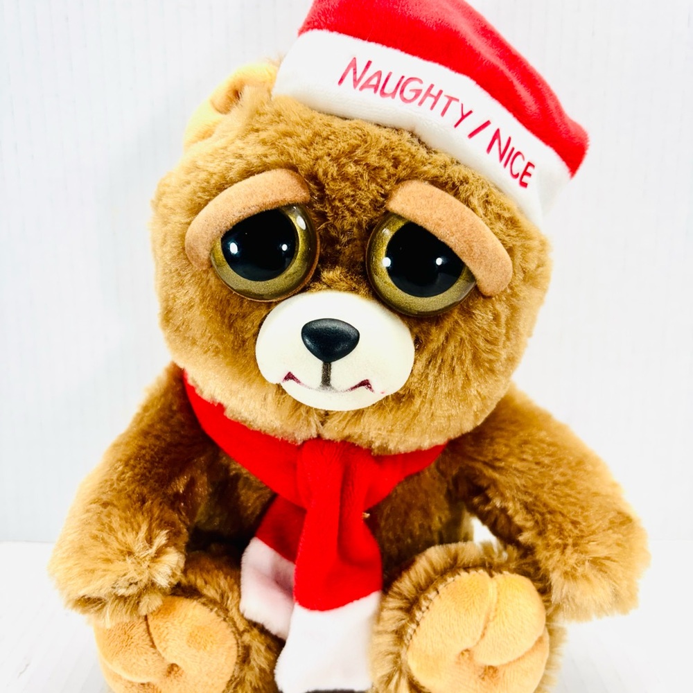 Feisty Pets Santa Bear Ebenezer Claws Stuffed 8" Plush Toy Christmas